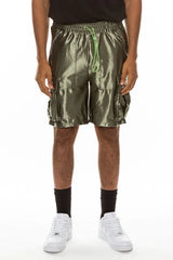 WEIV Men's Full Size Satin Street Cargo Shorts Plus Size - kinko