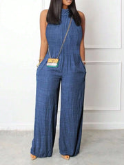 Sleeveless Halter Ruffled Young Women's Jumpsuit - kinko