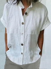 Casual Loose Floral Print Short Sleeve Shirt - kinko