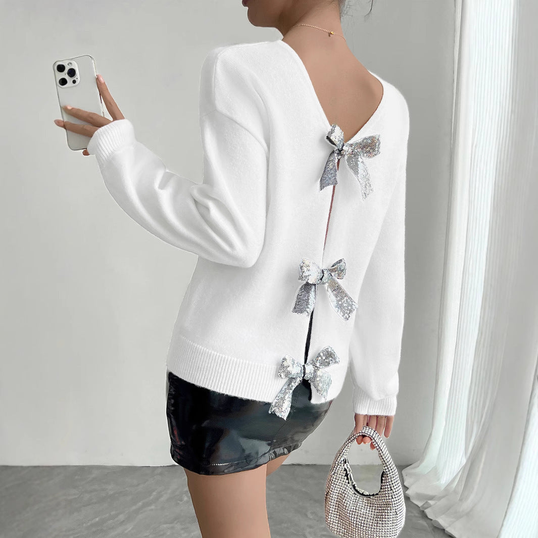 Fashion Bowknot European And American Women's Sweater - kinko
