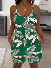 Women Casual All-Over Floral Print Sleeveless Jumpsuit - kinko