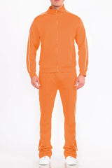 WEIV Men's Zip Up Jacket and Flared Pants Set - kinko