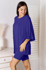 Basic Bae Full Size Soft Rayon Three-Quarter Sleeve Top and Shorts Set - kinko