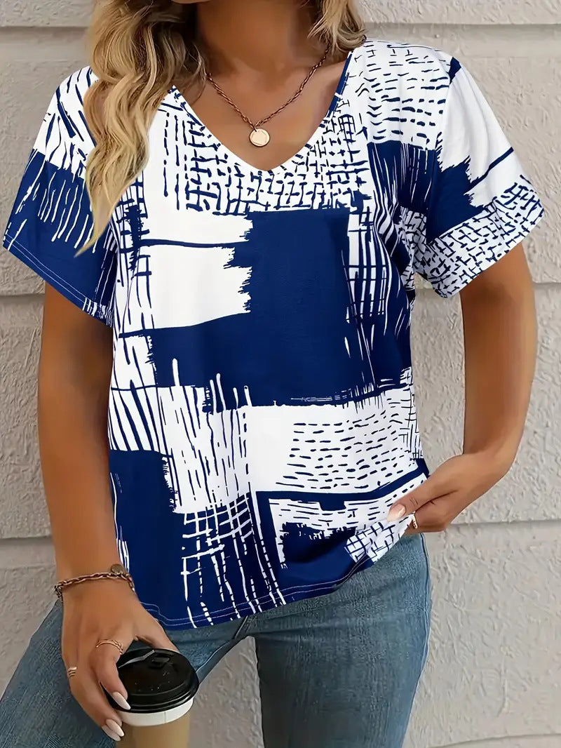 Summer New Casual Multicolor Design Women's T-shirt - kinko