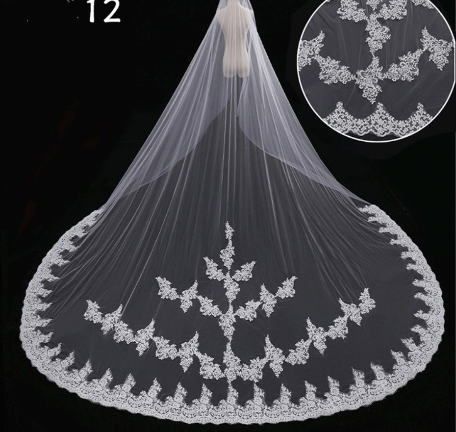 Bridal Wedding Dress Long Tail Luxury Super Fairy Wedding Veil - kinko