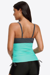 Contrast Sweetheart Neck Swim Cami - kinko