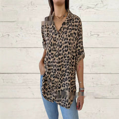 Shirt Mid-sleeve Fashion Casual Polo Collar Women's Shirt - kinko