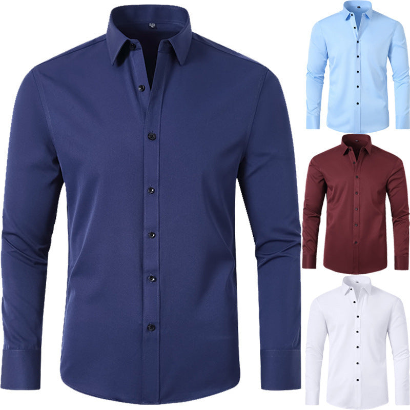 Solid Color Simple Business Thin Lining Shirt - kinko