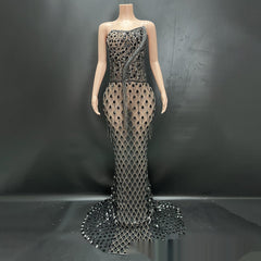 No Back Traceless Sexy Elegant Fishtail Gown - kinko