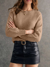 Crew Neck Long Sleeve Sweater - kinko