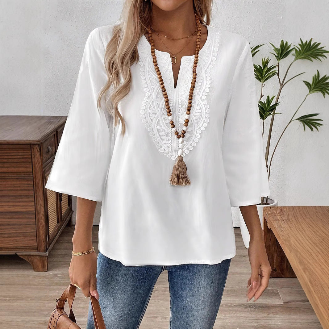 Elegant Fashion Solid Color Loose Shirt - kinko