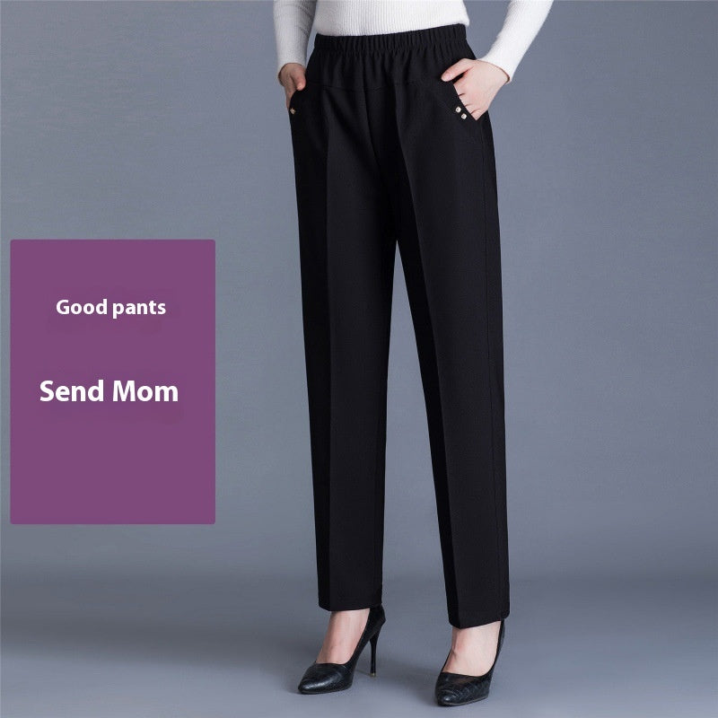 Spring And Autumn Middle-aged Mom Pants Straight-leg Trousers - kinko