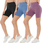 Leggings - 3 Points High Waist, 3 Black Medium Bean Paste, Light Blue - kinko