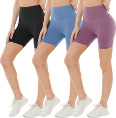 Leggings - 3 Points High Waist, 3 Black Medium Bean Paste, Light Blue - kinko