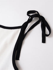 Female Fashion Color Contrast Bowknot Dress - kinko