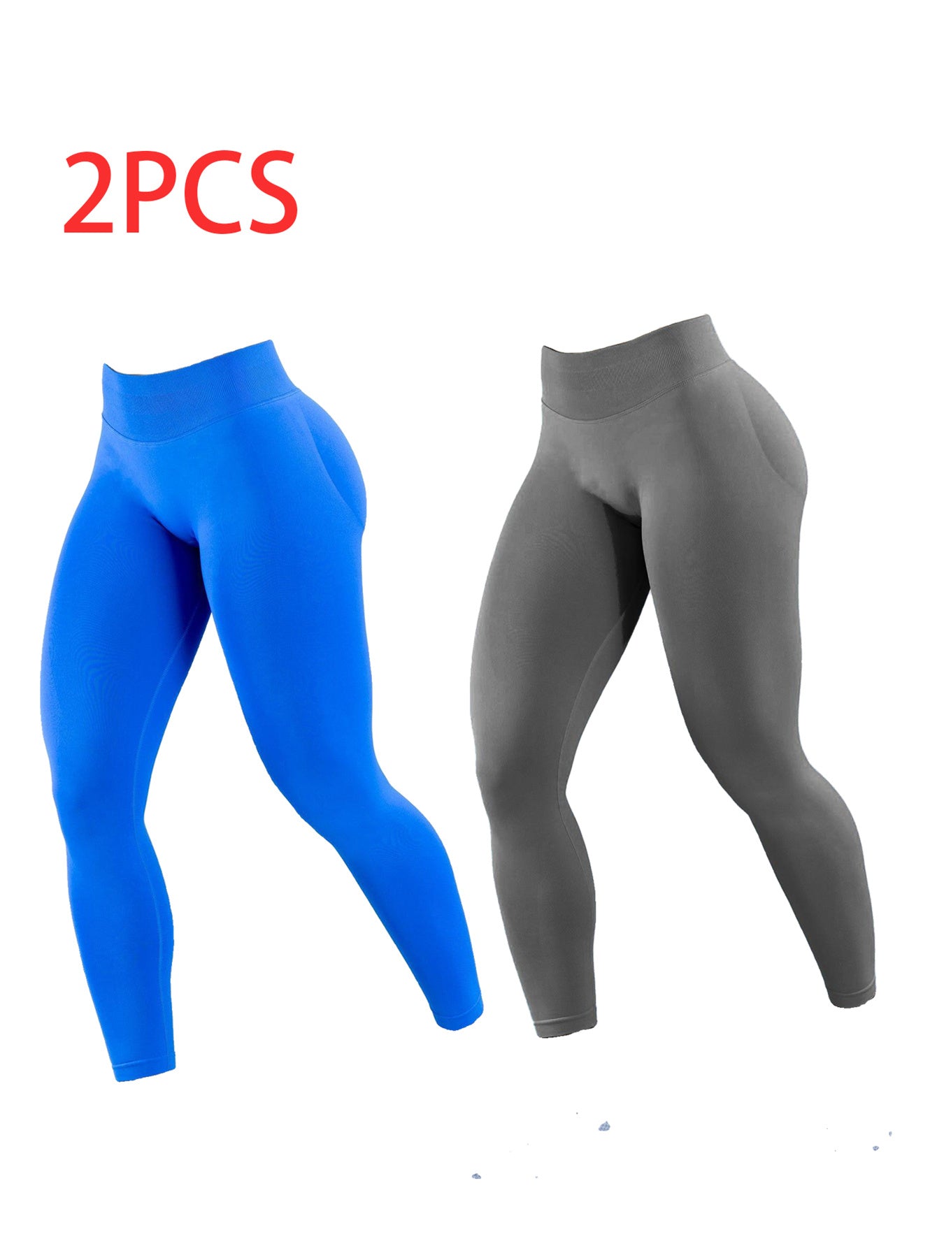 2pack Solid-color Yoga Exercise Leggings - kinko