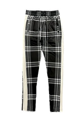 WEIV Men's Full Size Plaid Checkered Zip Up Track Jacket and Pants Set Plus Size - kinko