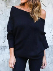 Full Size Single Shoulder Ribbed Knit Top Plus Size - kinko