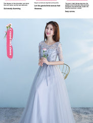 Long Bridesmaid Blue Wedding Dress Girlfriends Party Dress - kinko