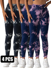 4pack Tie-dye Yoga Pants - kinko