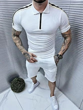 Men's Collared Neck Short Sleeve Top and Shorts Set - kinko