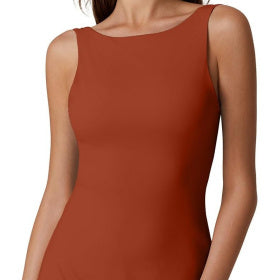 Round Neck Backless Tennis Belt Pocket - kinko