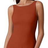 Round Neck Backless Tennis Belt Pocket - kinko