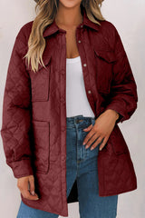 Snap Down Collared Winter Coat - kinko
