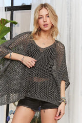 ADORA Fishnet Poncho Cover Up - kinko