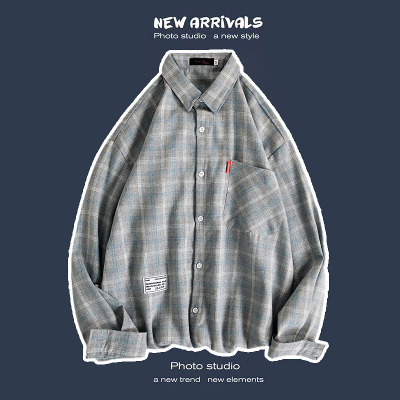 Loose Fashion Personality Men's Retro Plaid Coat - kinko