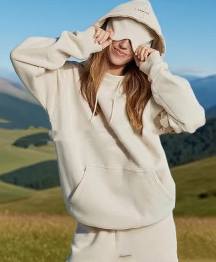 Solid Color Pullover Long Sleeve Sweater Suit - kinko
