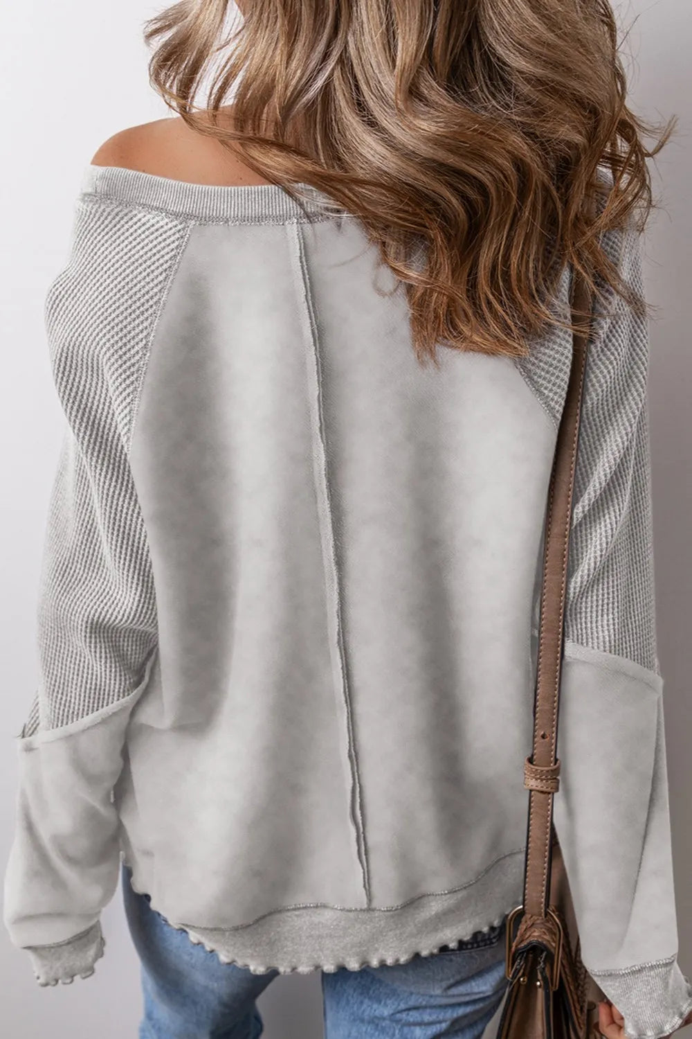 Exposed Seam Long Sleeve Sweatshirt - kinko