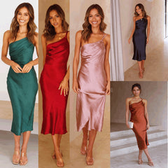 Back Lace Up Slim Fit Dress - kinko