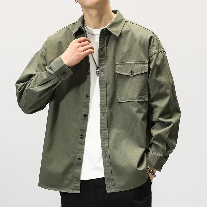 Casual Long Sleeve Shirt Cardigan Jacket - kinko