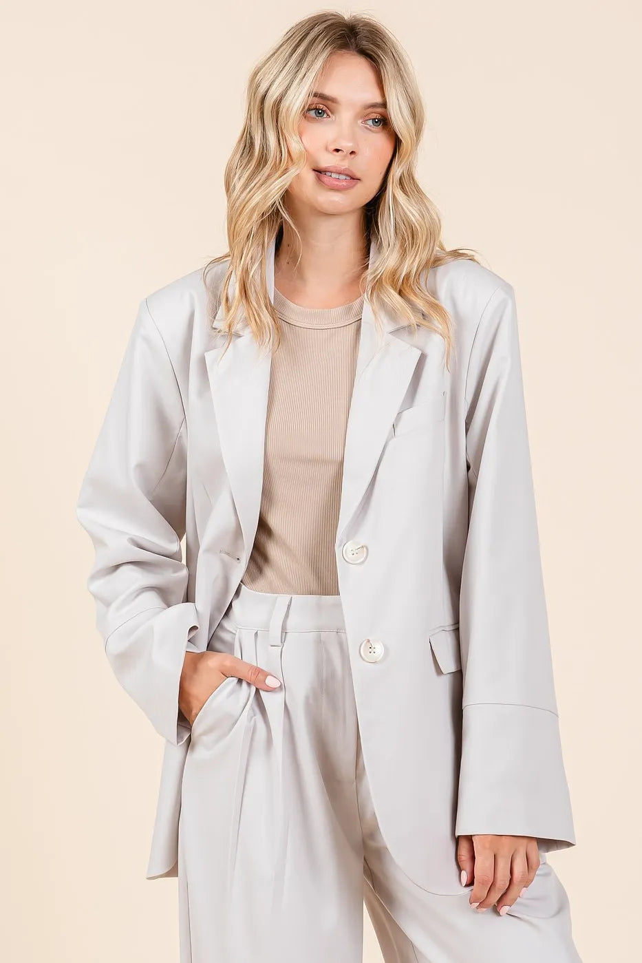 Mittoshop Boyfriend Fit Blazer Jacket - kinko