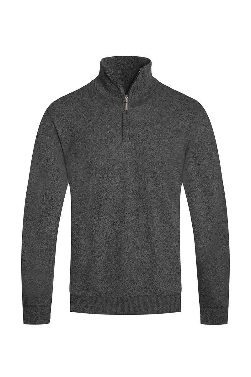 WEIV Men's Quarter Zip Long Sleeve Sweater - kinko