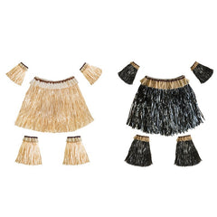 Hawaiian Style Party Grass Skirt Suit - kinko