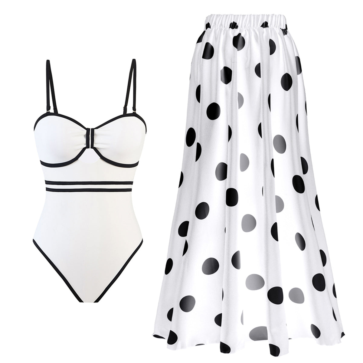 One Piece Swimsuit Covering Belly Thin Swimsuit round Skirt Set Best