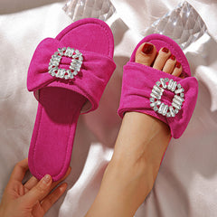 Rhinestone Sandals with Fairy Season All Match Flat Slippers - kinko Global Holdings inc