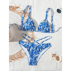 Bedruckter, sexy Bikini-Badeanzug für Damen, Strandurlaub, Frühlingsbadeanzug