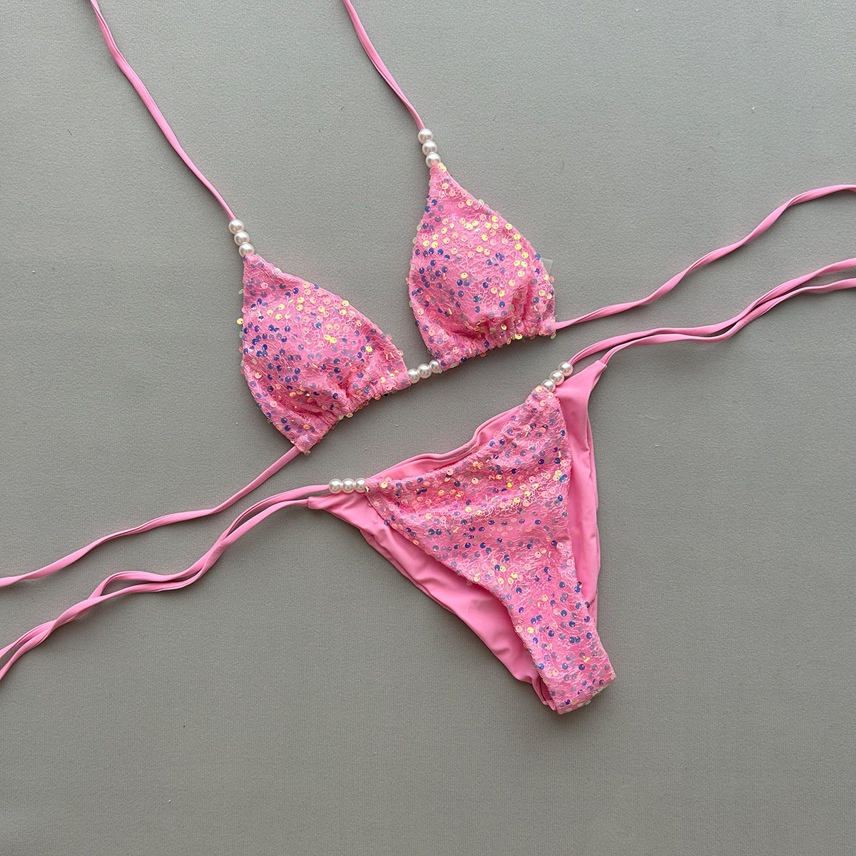 Bikini Sexy Sequined Split Women Swimsuit for Women - kinko Global Holdings inc
