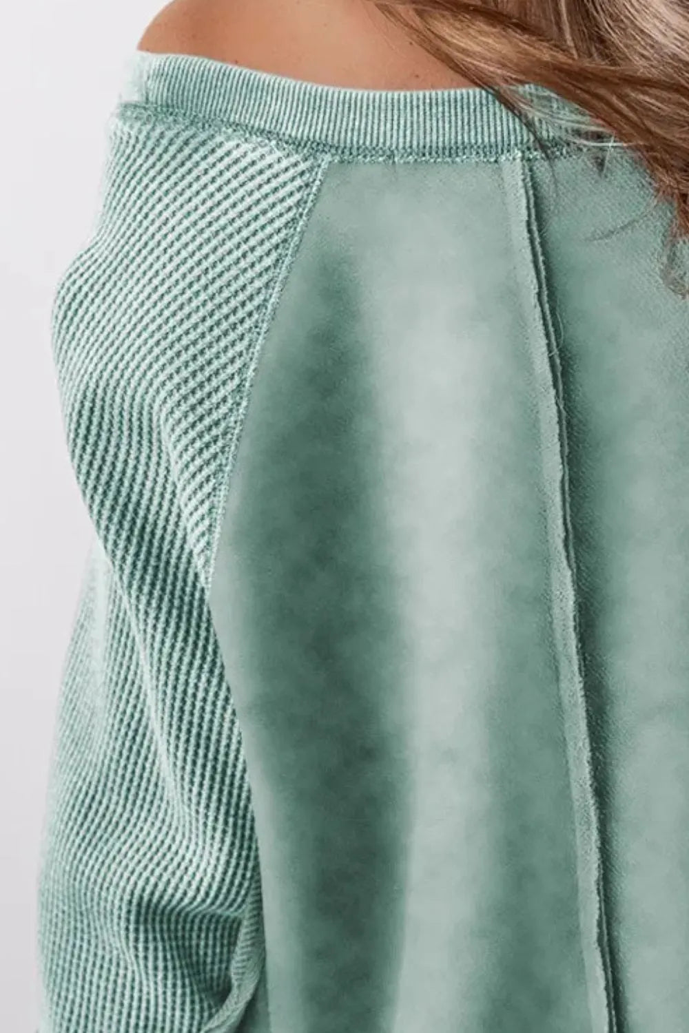 Exposed Seam Long Sleeve Sweatshirt - kinko