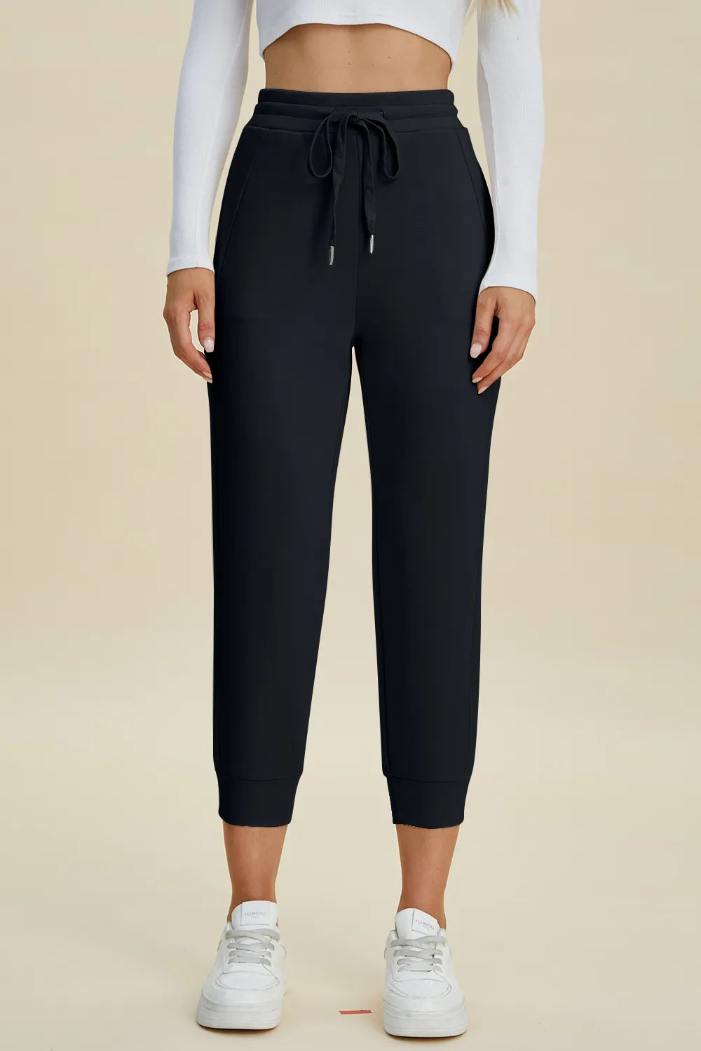 Basic Bae Full Size Air Scuba Drawstring High Waist Cropped Pants - kinko