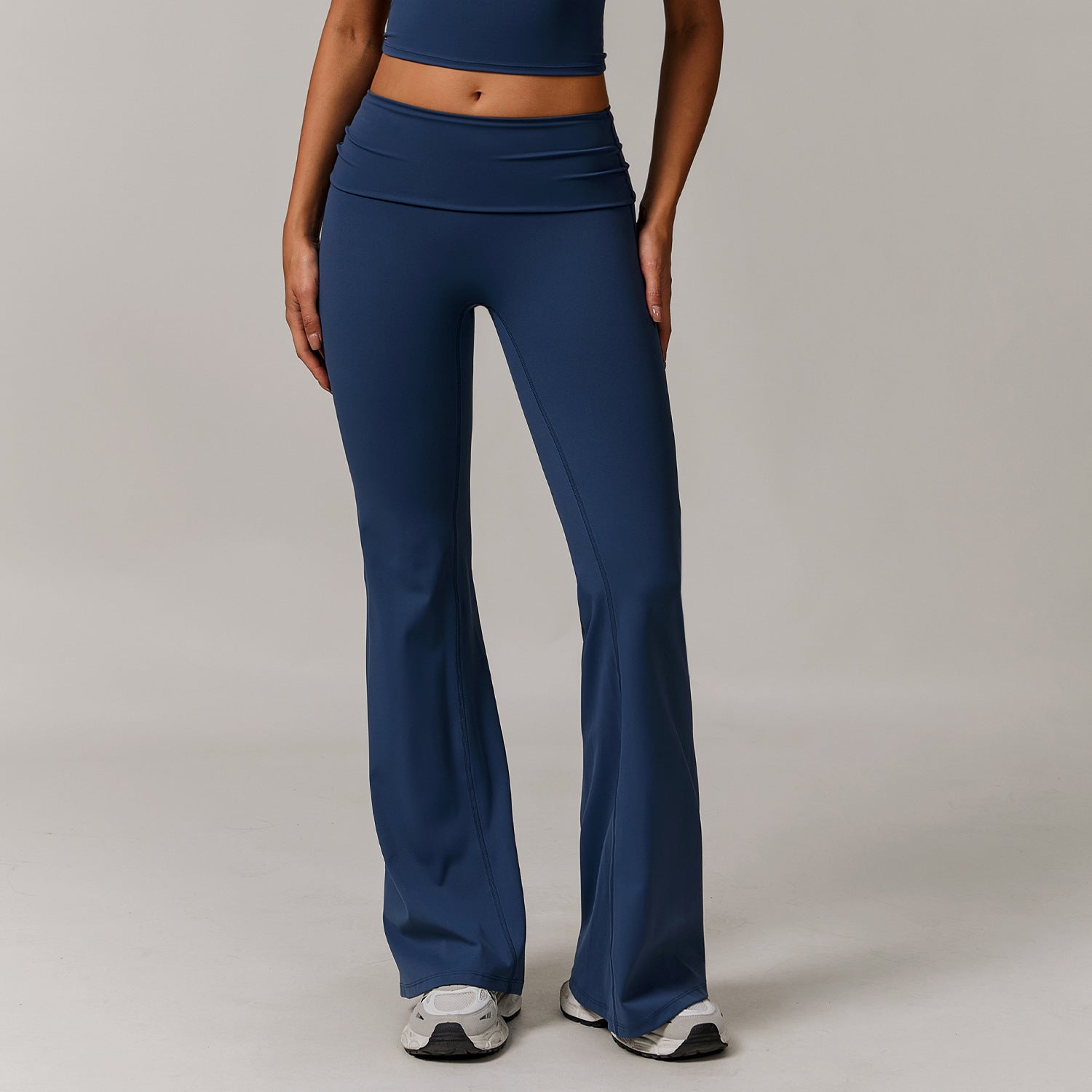 Women's Casual Folding High Waist Yoga Pants - kinko