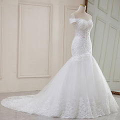 High Waist White Temperament Dream Lace Mid-waist Long Tail V-neck Wedding Dress - kinko