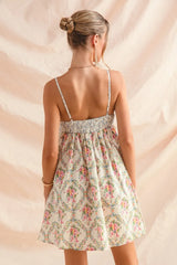 SO ME Mixed Floral Print Sleeveless Mini Dress - kinko
