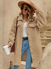 Collared Button Down Coat - kinko
