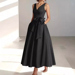 Birthday Party Host V-neck Socialite Daily Wearable Slimming Dress - kinko
