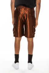 WEIV Men's Full Size Satin Street Cargo Shorts Plus Size - kinko