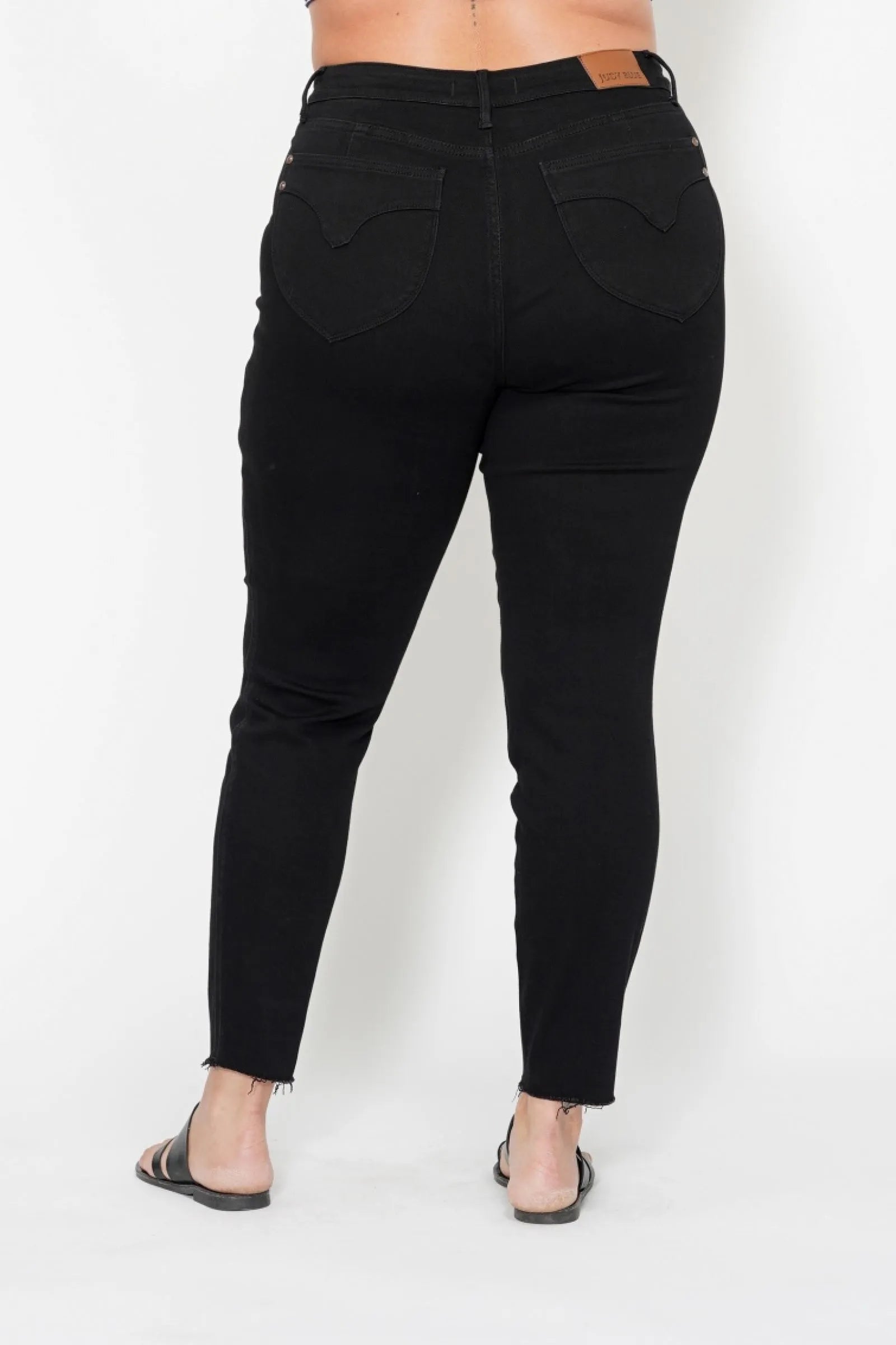 Judy Blue Full Size High Waisted Tummy Control Shield Pockets Skinny Jeans Plus Size - kinko